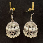 Oxidized Silver Jhumka Earrings