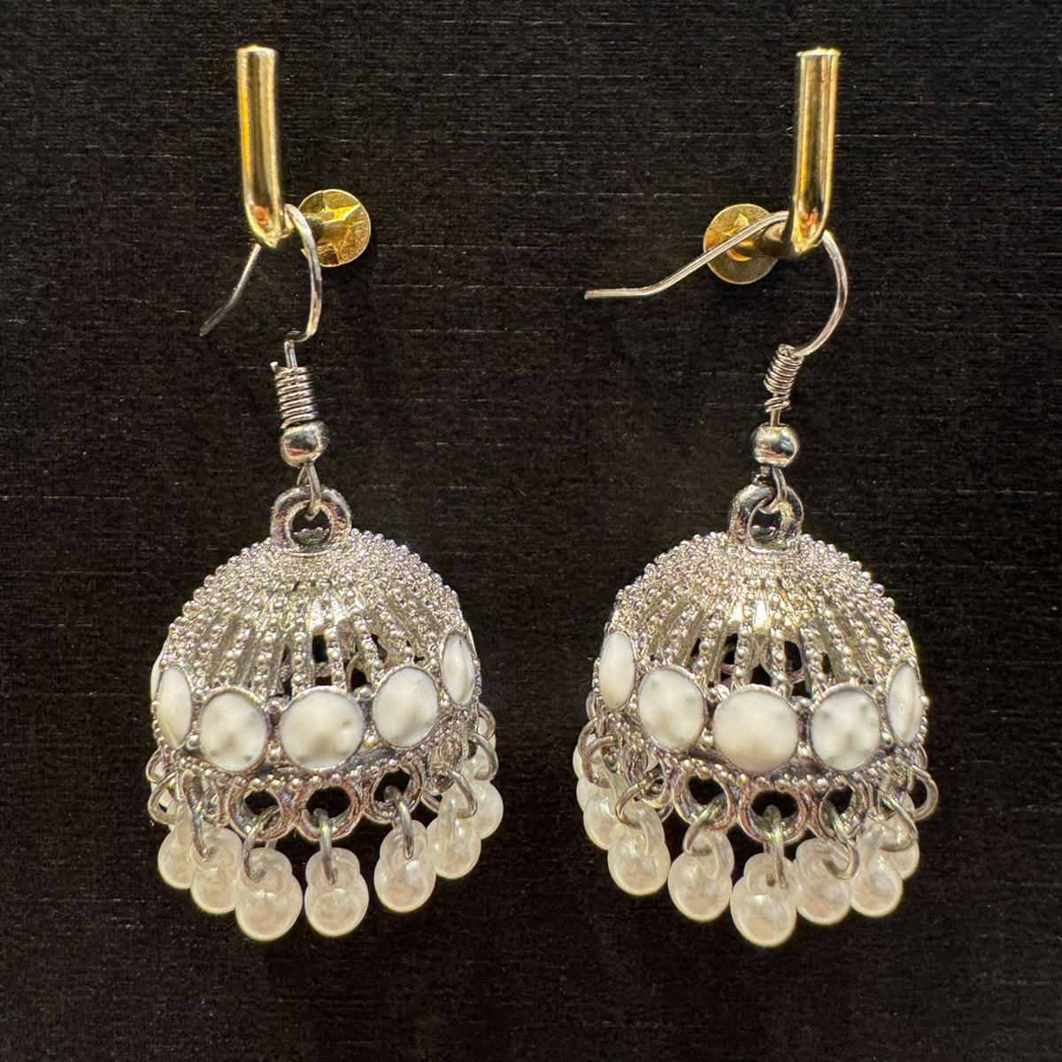 Oxidized Silver Jhumka Earrings