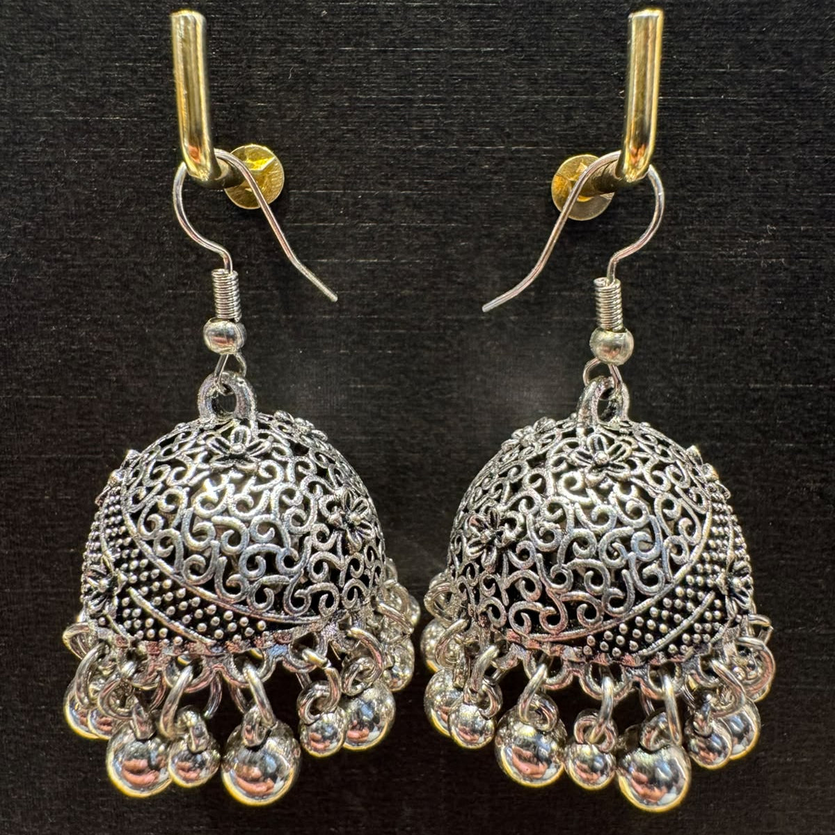 Antique Jhumka Earrings with Silver Pearls