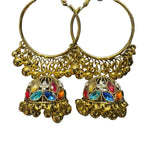 Gold-Plated Alloy Hoop Jhumka Earrings
