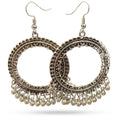 Oxidized Silver Hoop Jhumkay