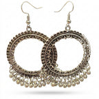 Oxidized Silver Hoop Jhumkay