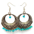Silver Oxidised Blue Pearl Chandbalis