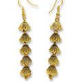 Traditional Long, Multi-Layered Golden Jhumka
