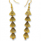 Traditional Long, Multi-Layered Golden Jhumka