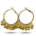 Earrings Anti-Tarnish Golden Ghungroo Hoops