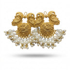 Floral Motifs Paired With Dangling White Pearl