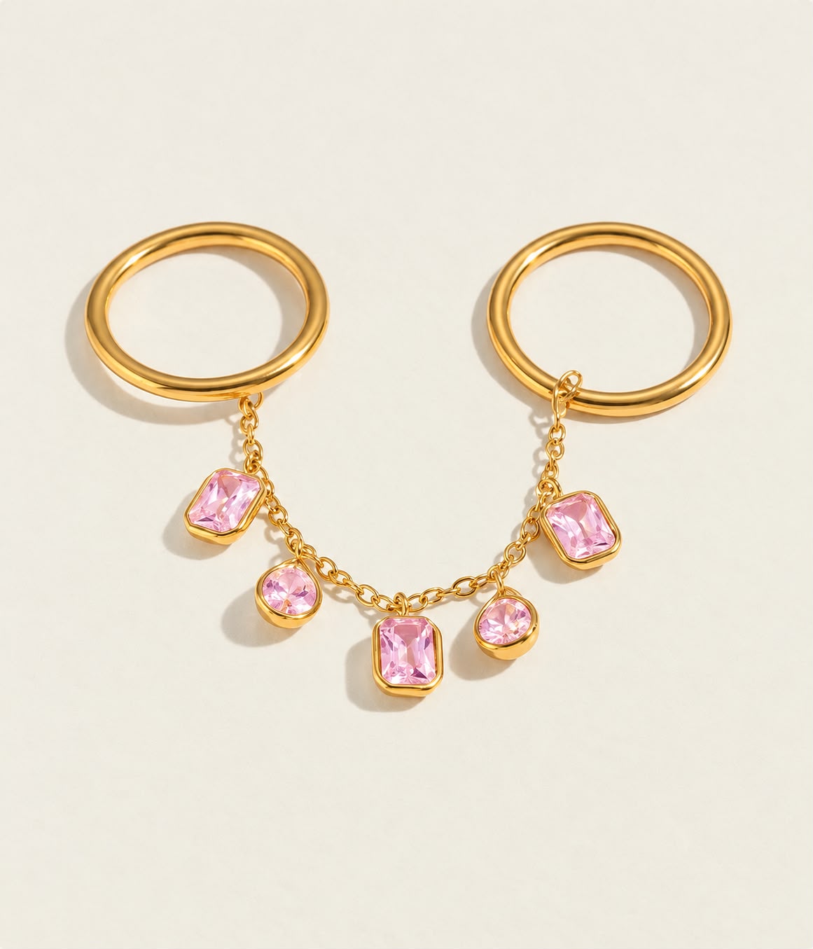 Charms‑Connected Two Band‑Dainty