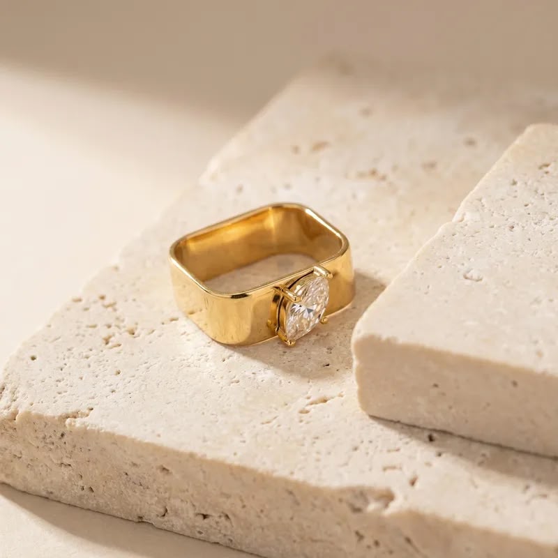 Classic Style Geometric Ring for Women