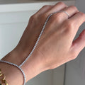 Rhinestone bracelet with ring and Chain