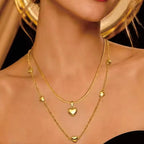 Love Heart Pendant Layered Necklace