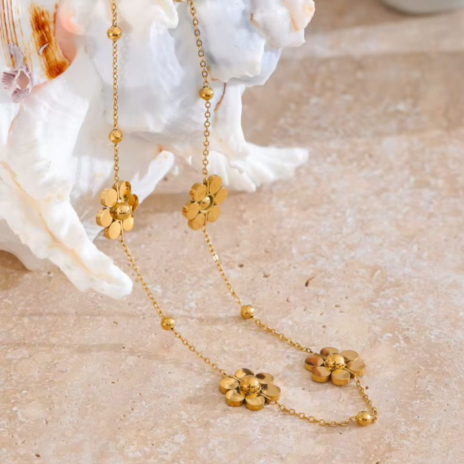 Dainty Floral Station Necklace