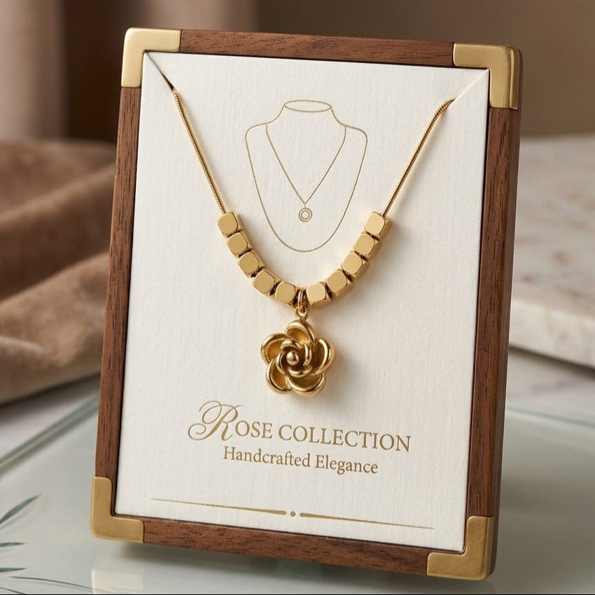 Gilded Rose Pendant For Woman