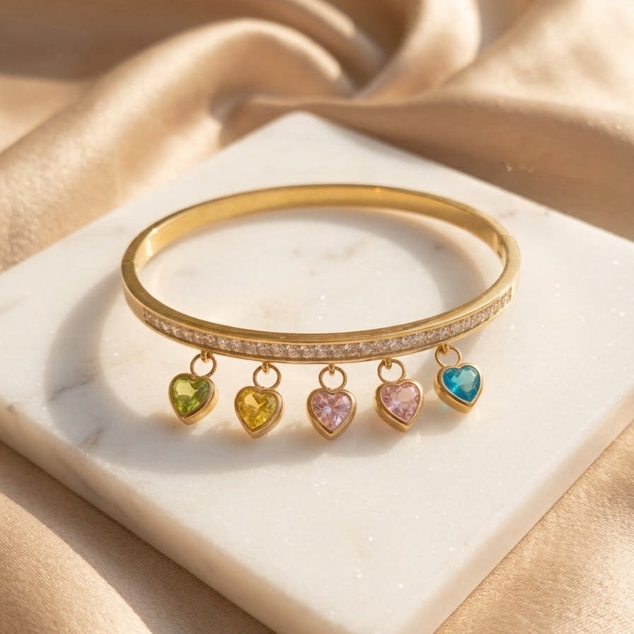 Rhinestone Heart Bracelet For Women