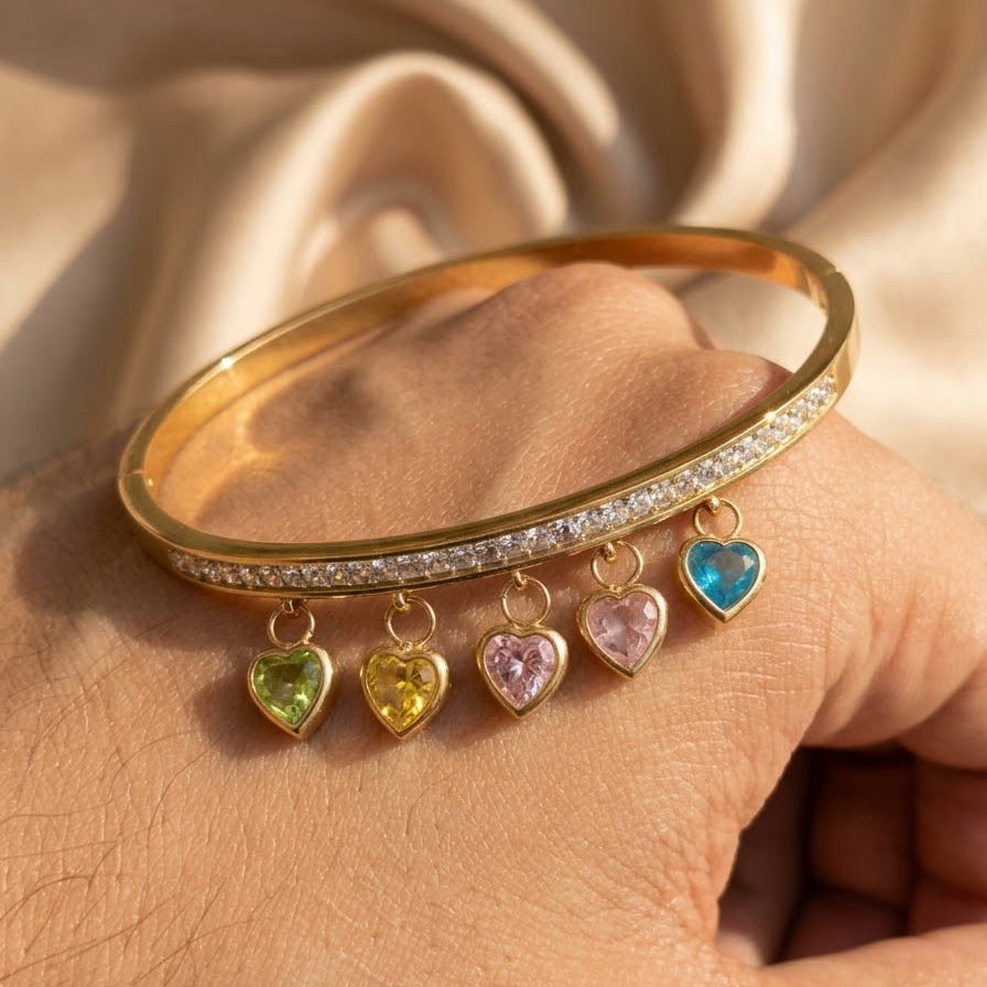 Rhinestone Heart Bracelet For Women
