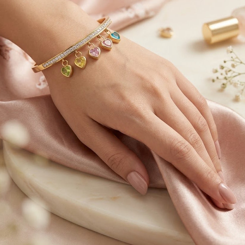 Rhinestone Heart Bracelet For Women
