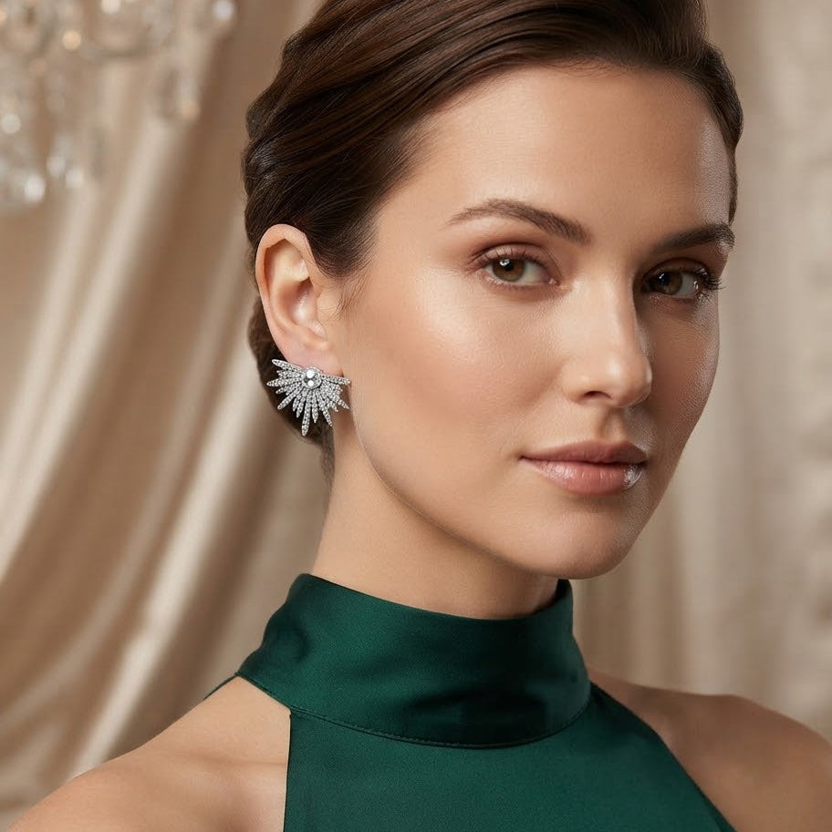 Personalized Wings Exaggerated Sparkling Women'S Earrings