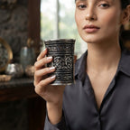 A Set of Six Wide, Antique-Style Oxidized Metal Cuff Bracelets