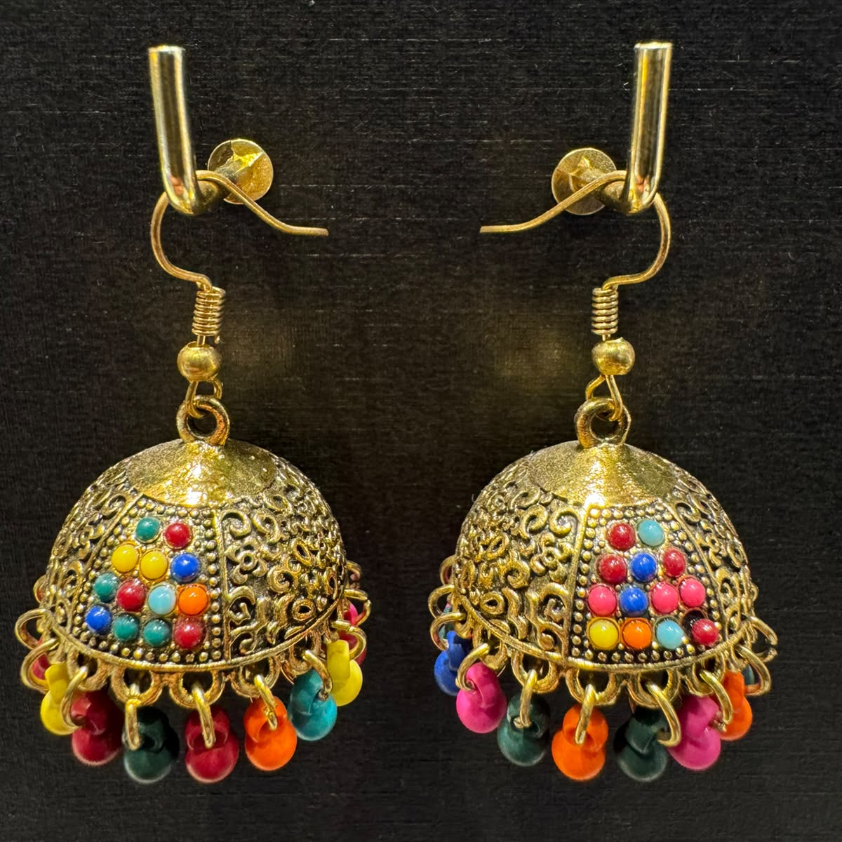 Stainless Steel Multicolor Jhumka Earrings