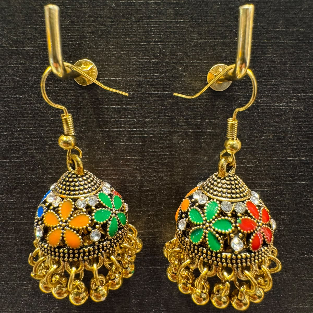 Meenakari flower jhumka For Women