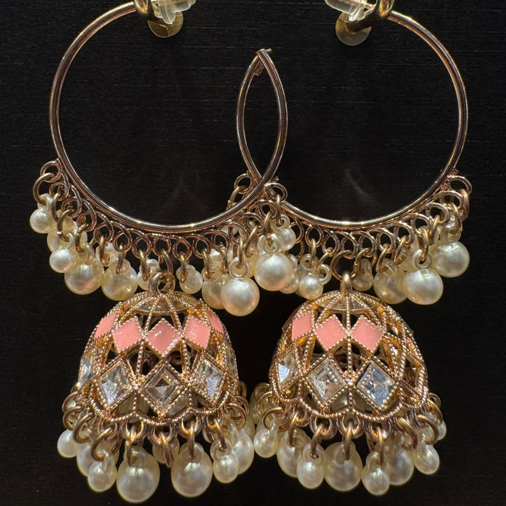 Midnight Pearl Jhumkas For Women