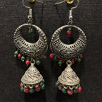 Traditional Oxidized Chandbali Jhumka Earrings