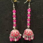 Meenakari Enamel Long Beaded Jhumka