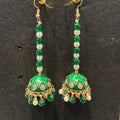 Meenakari Enamel Long Beaded Jhumka