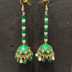 Meenakari Enamel Long Beaded Jhumka
