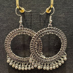 Oxidized Silver Hoop Jhumkay