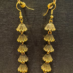 Traditional Long, Multi-Layered Golden Jhumka