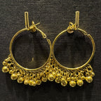 Earrings Anti-Tarnish Golden Ghungroo Hoops