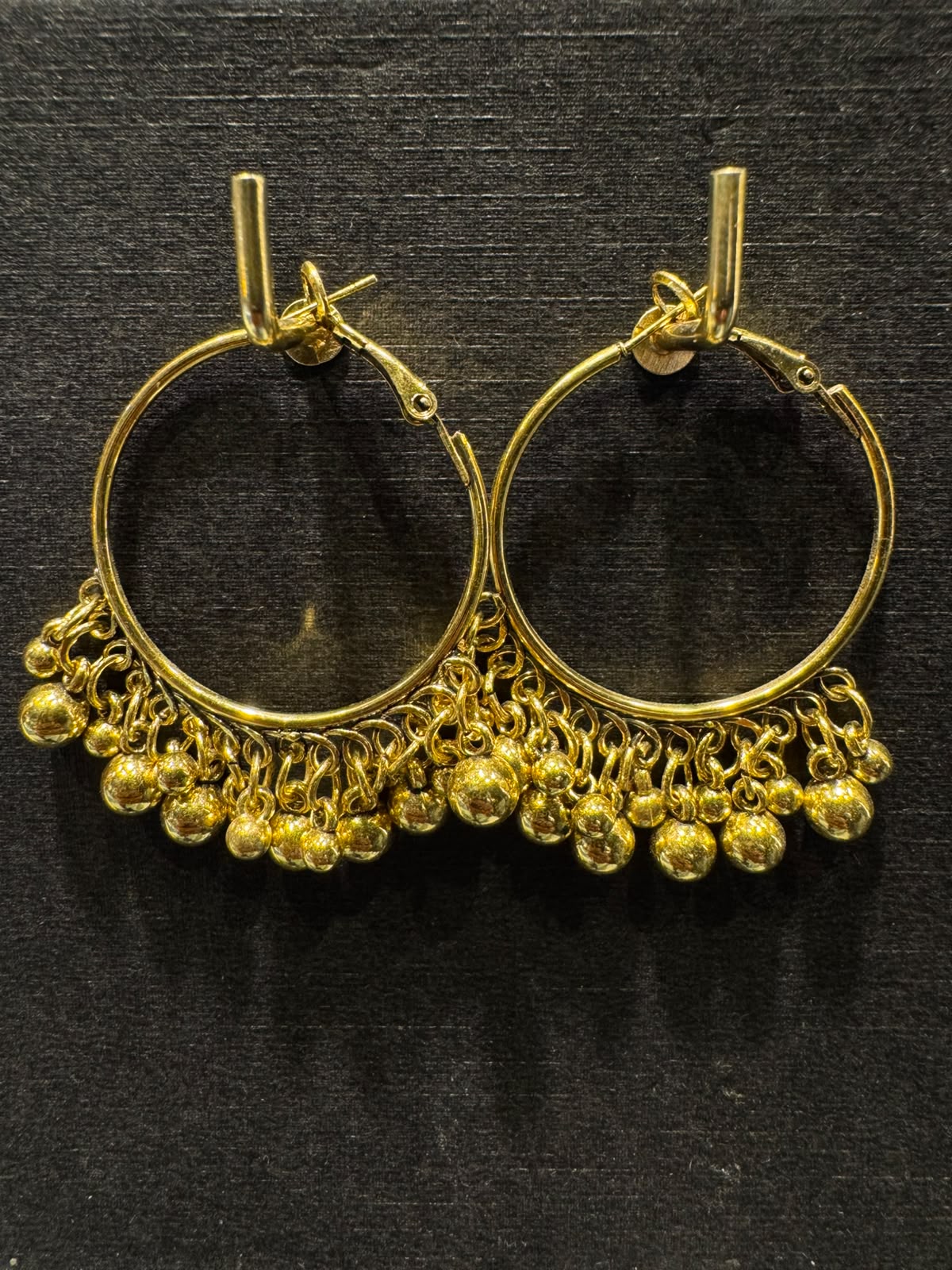 Earrings Anti-Tarnish Golden Ghungroo Hoops