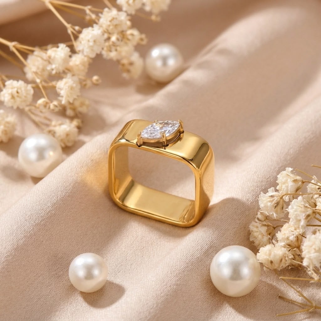 Classic Style Geometric Ring for Women
