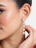 long circular pearl drop earrings For Women