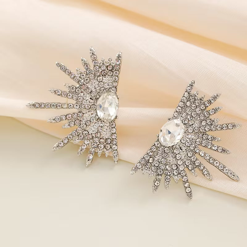 Personalized Wings Exaggerated Sparkling Women'S Earrings