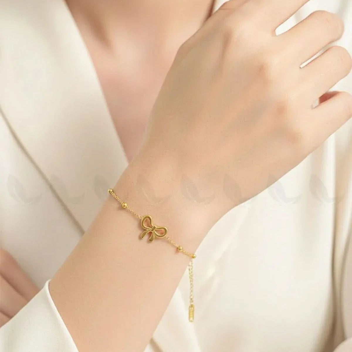 Delicate Ribbon Bow Charm Bracelet
