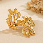 Gold Botanical Leaf Wrap Ring