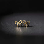 Exquisite Stainless steel Gold Bow Earrings
