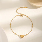 Elegant Gold Heart Charm Bracelet