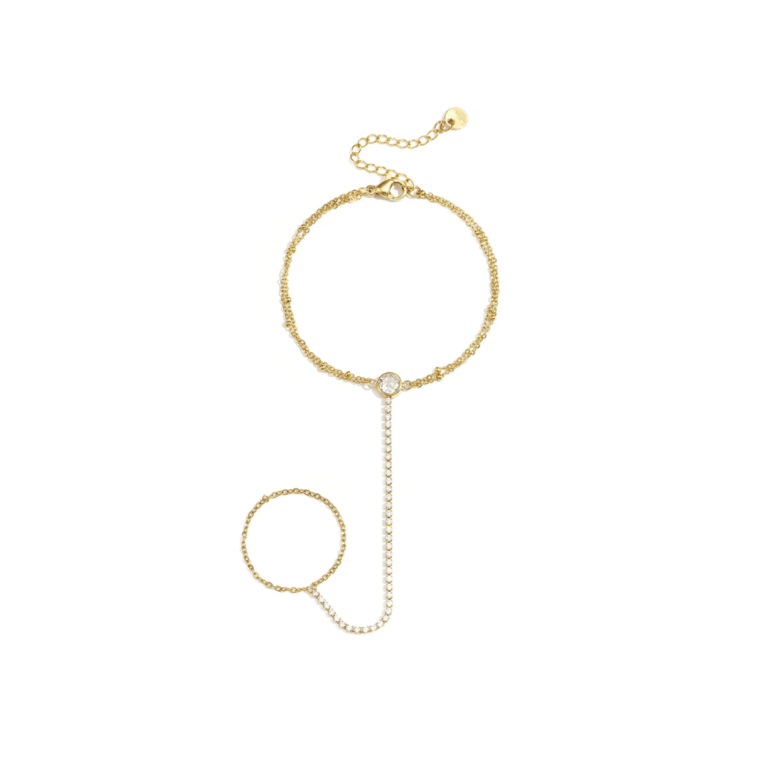 Gouden hand chain armband