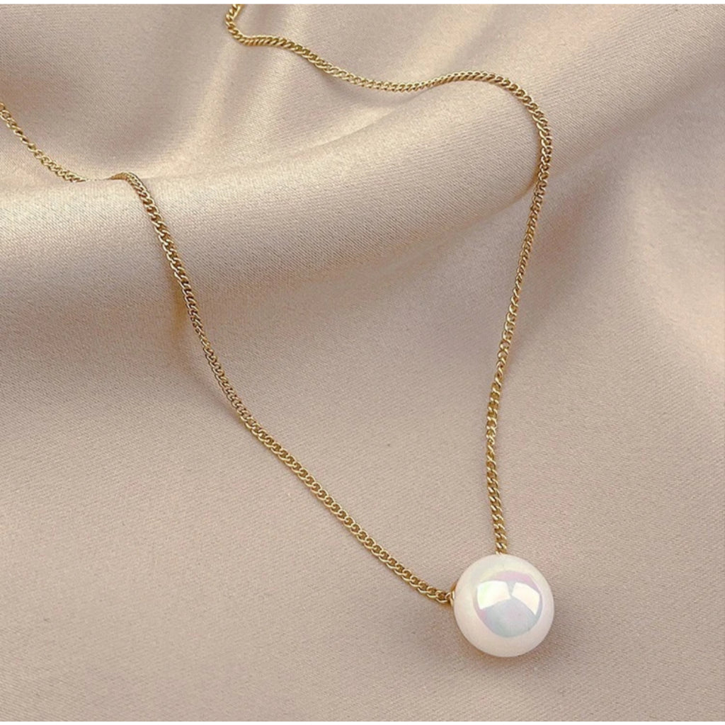 TITANIUM NECKLACE FOR WOMEN PEARL