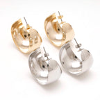 Chunky Dome Hoops,Chunky Gold and Silver Statement Hoops