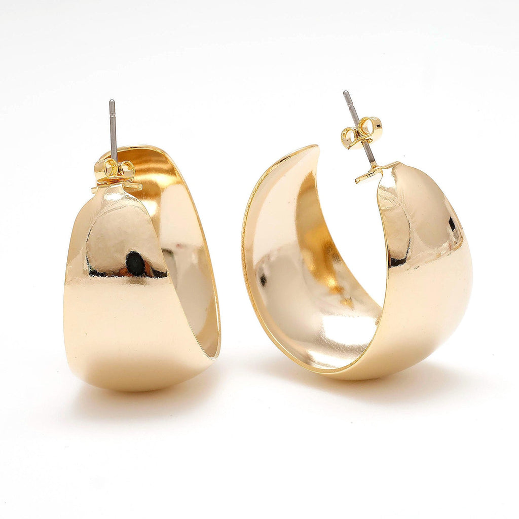 Chunky Dome Hoops,Chunky Gold and Silver Statement Hoops