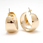 Chunky Dome Hoops,Chunky Gold and Silver Statement Hoops
