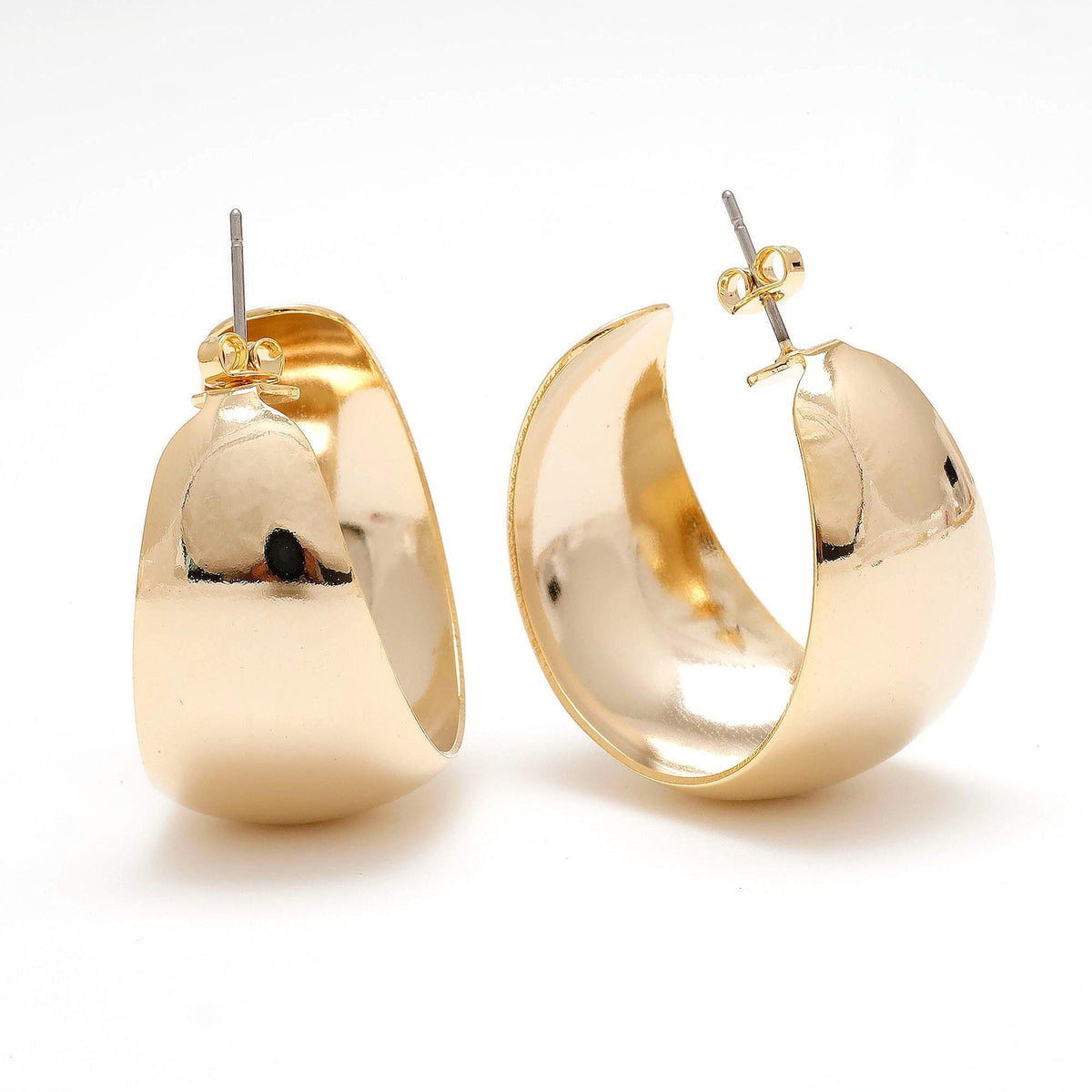 Chunky Dome Hoops,Chunky Gold and Silver Statement Hoops