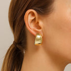 Chunky Dome Hoops,Chunky Gold and Silver Statement Hoops