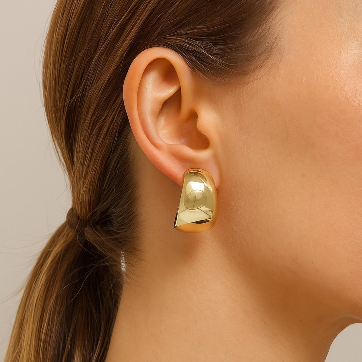 Chunky Dome Hoops,Chunky Gold and Silver Statement Hoops