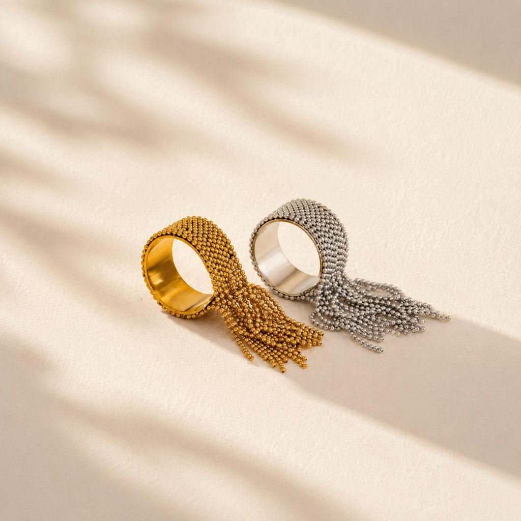 Krystelle Gold Tassel Ring