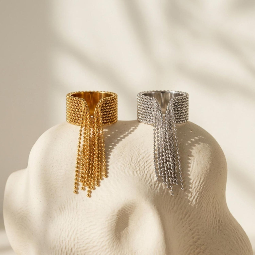 Krystelle Gold Tassel Ring